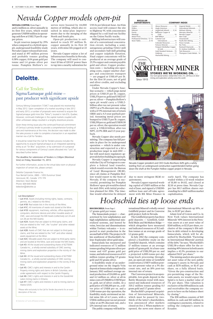 The Northern Miner Preview Pages