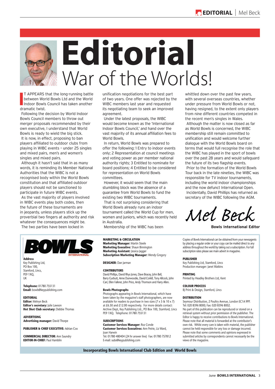 Bowls International Preview Pages