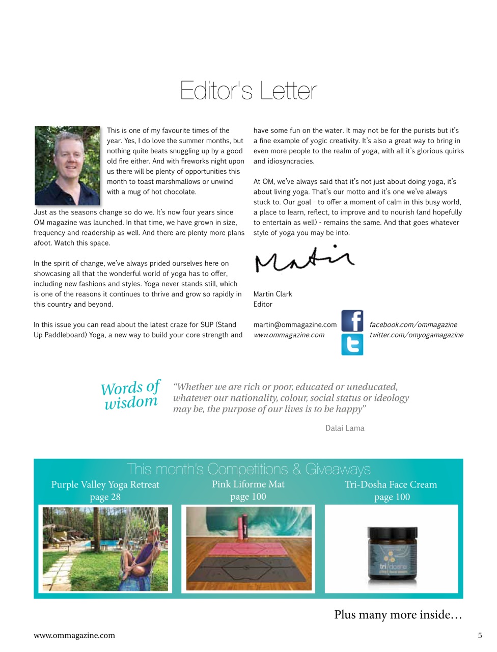 OM Yoga Magazine Preview Pages