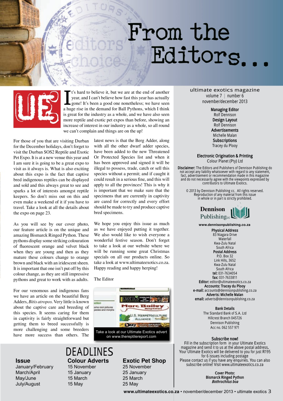 Ultimate Exotics Preview Pages