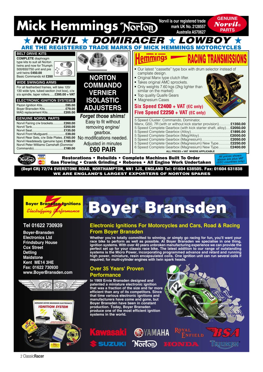 Classic Racer Preview Pages