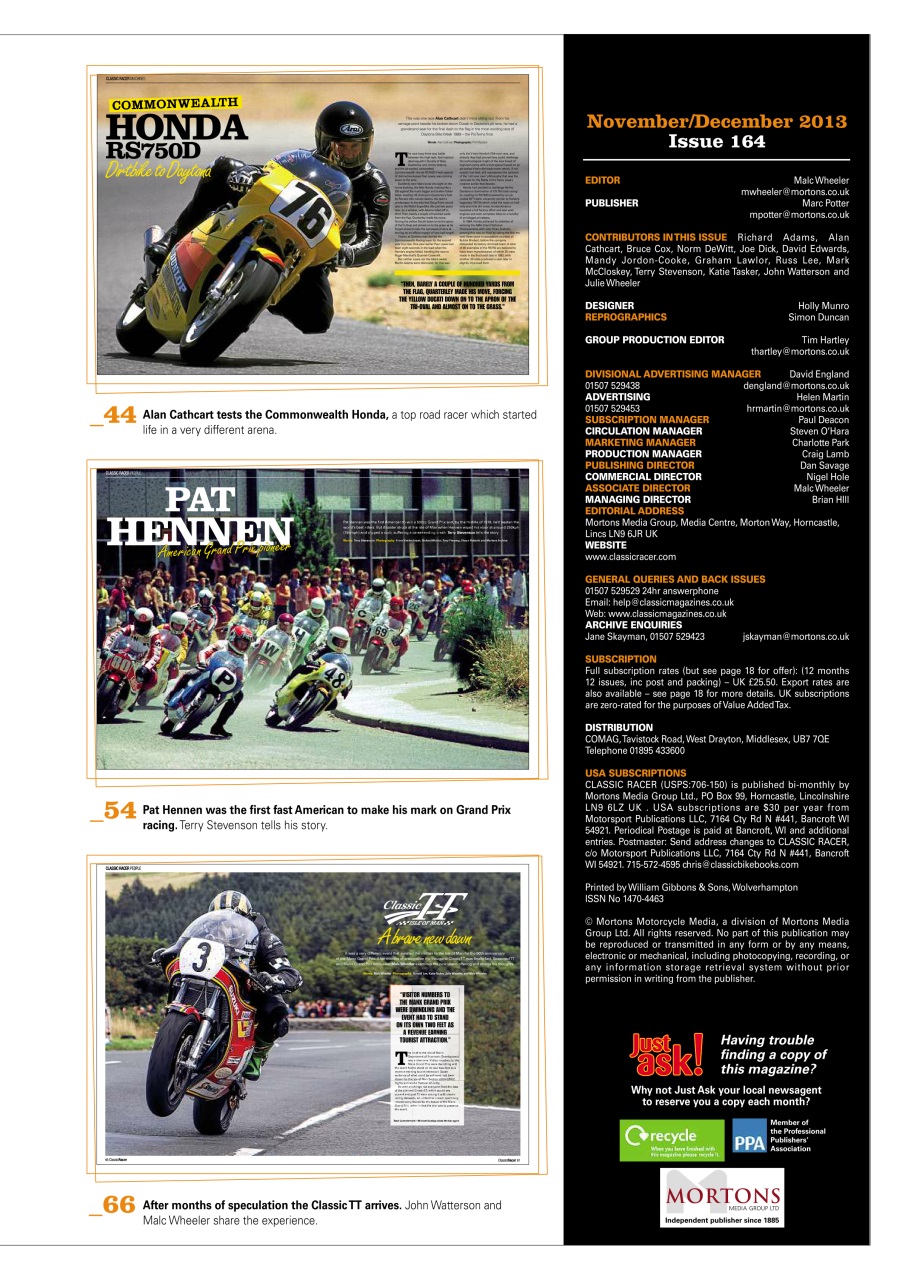 Classic Racer Preview Pages