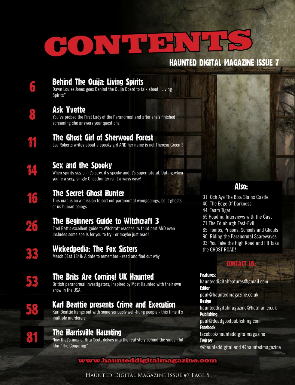 Haunted Magazine Preview Pages