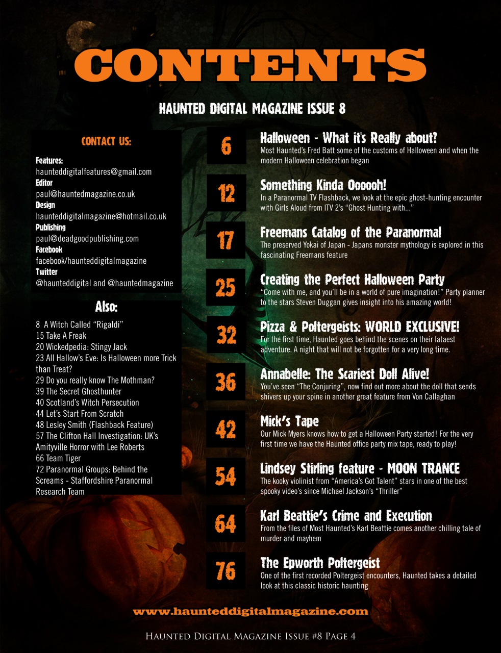 Haunted Magazine Preview Pages