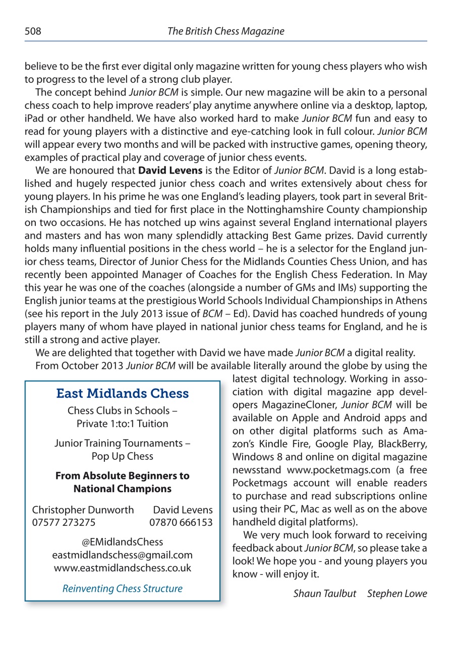 British Chess Magazine Preview Pages