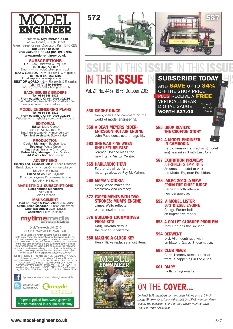 Model Engineer Preview Pages