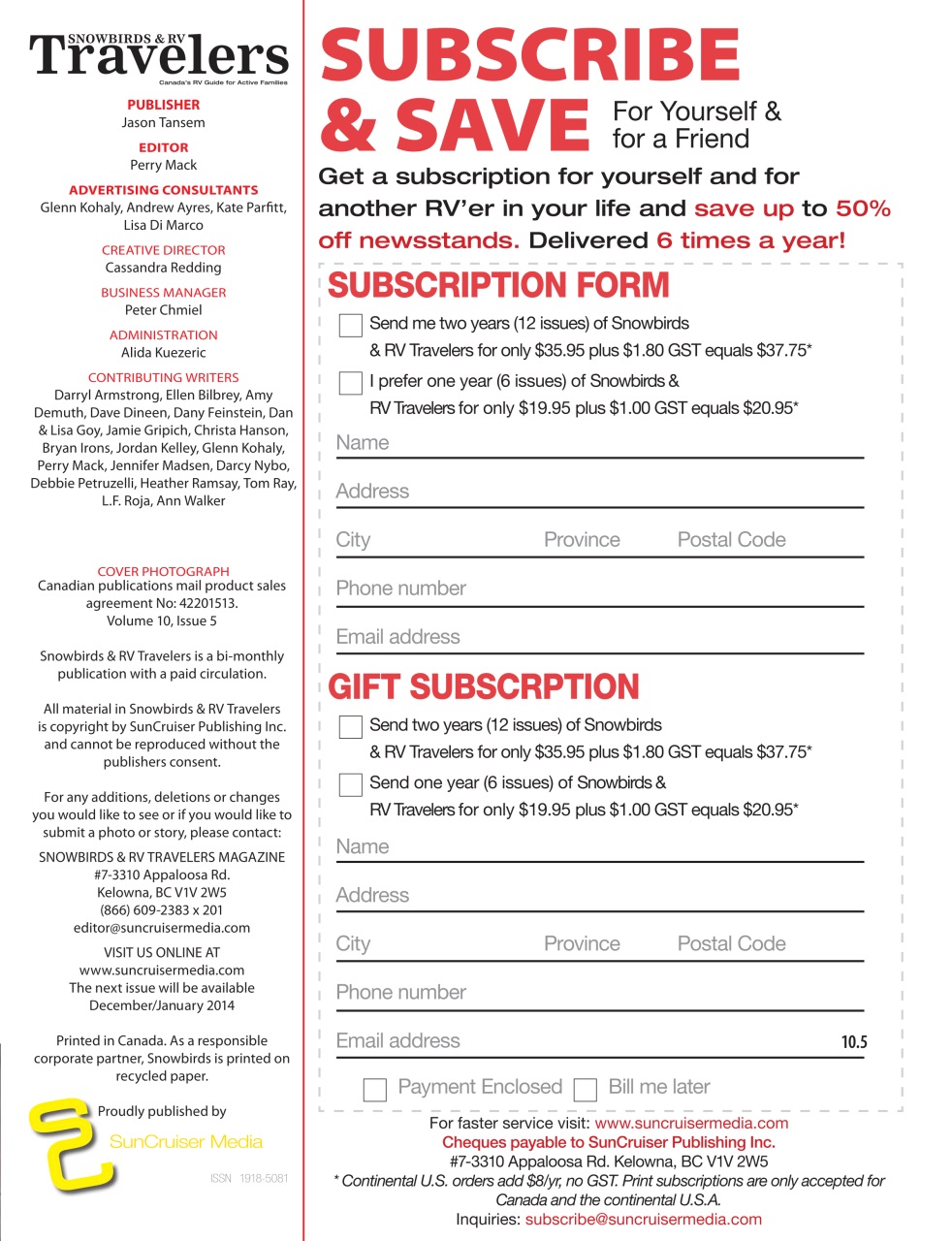 Snowbirds & RV Travelers Preview Pages