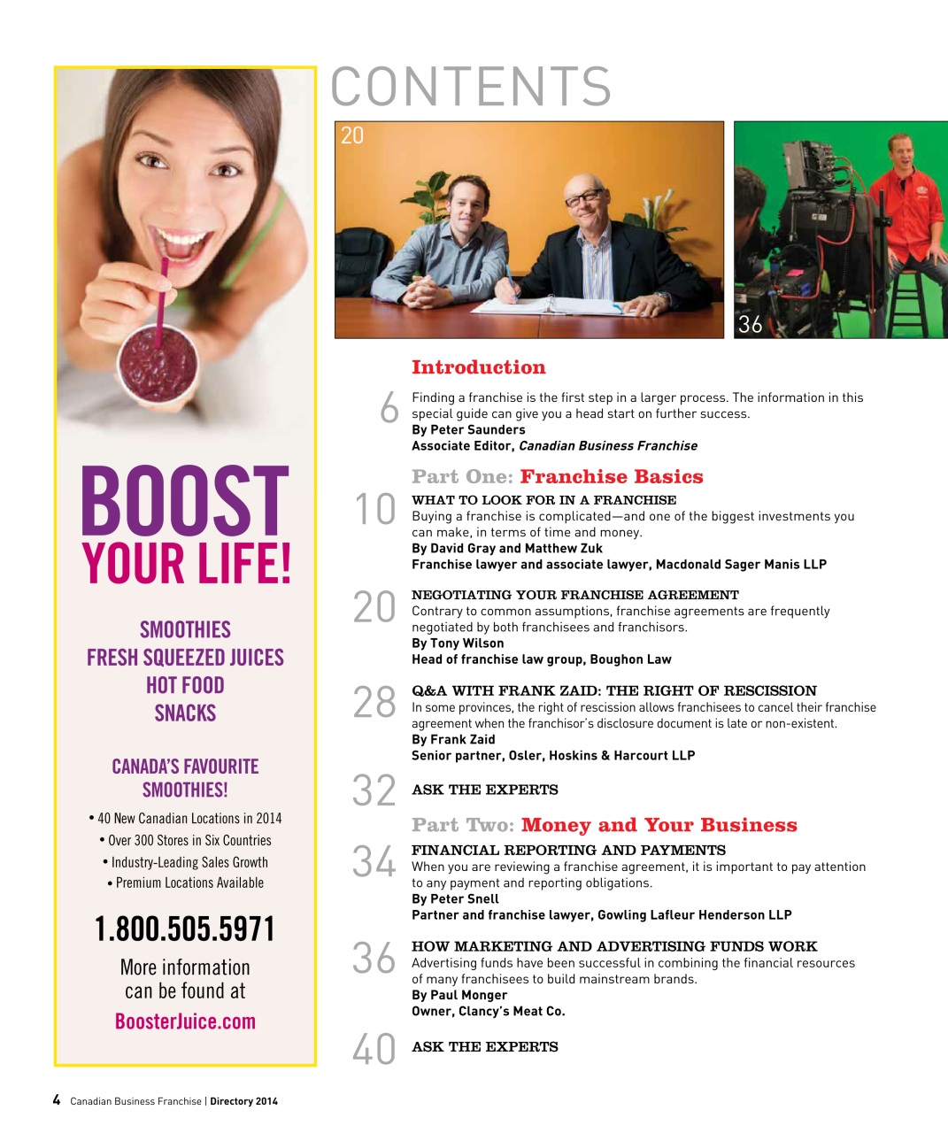 Canadian Business Franchise Preview Pages