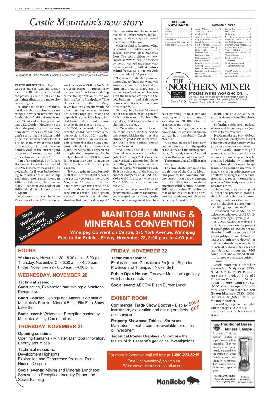 The Northern Miner Preview Pages