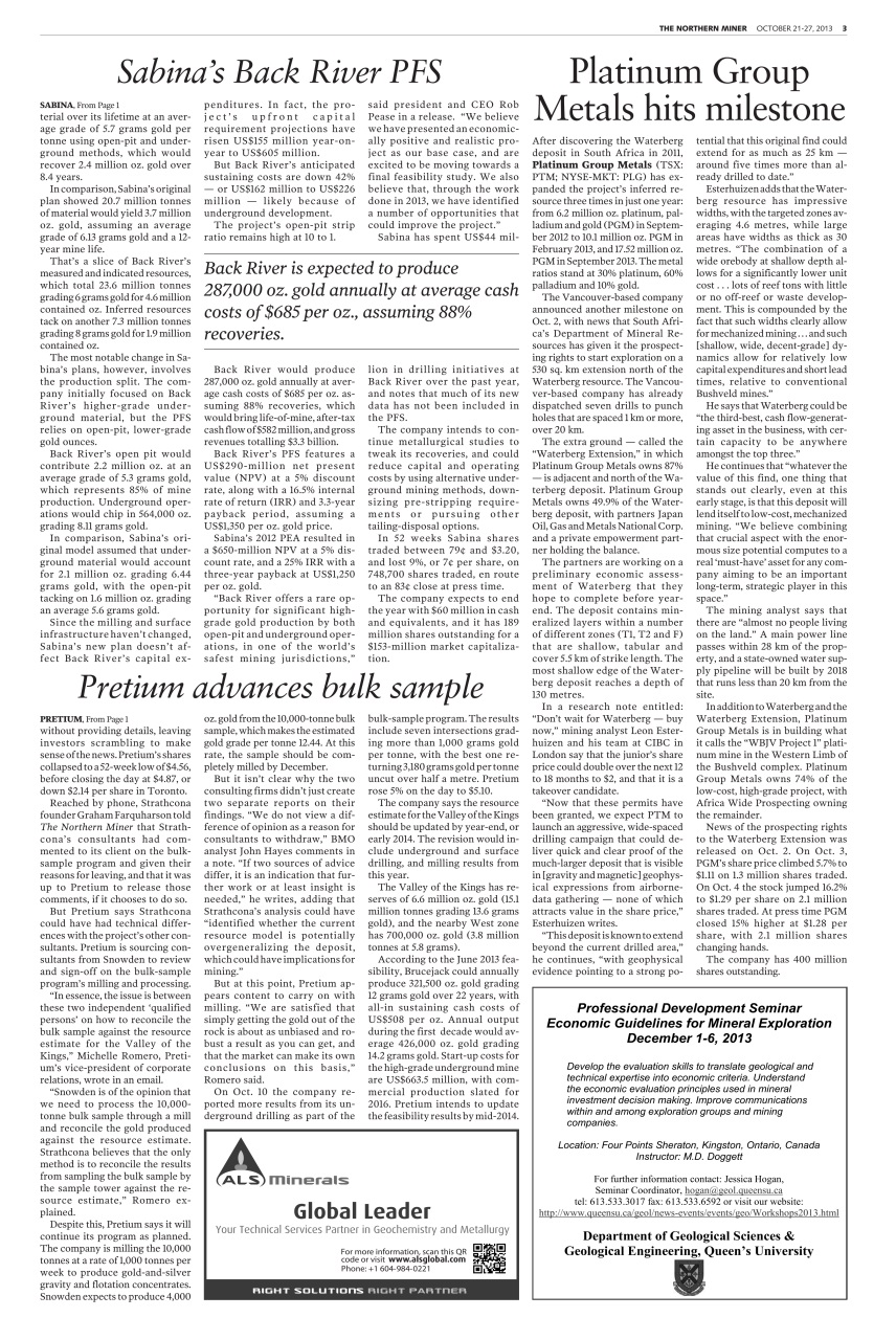 The Northern Miner Preview Pages