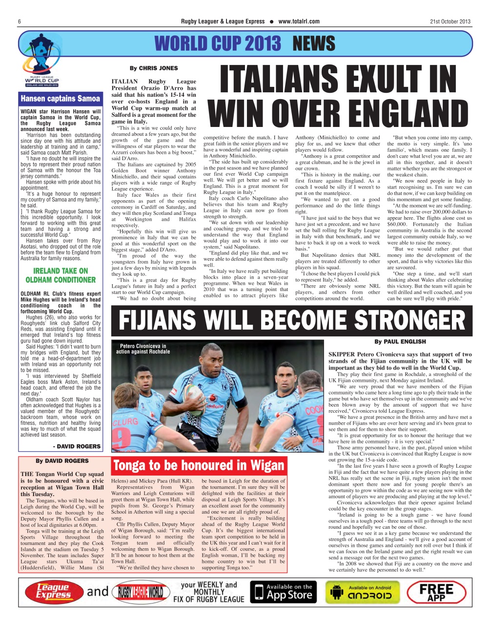 League Express Preview Pages