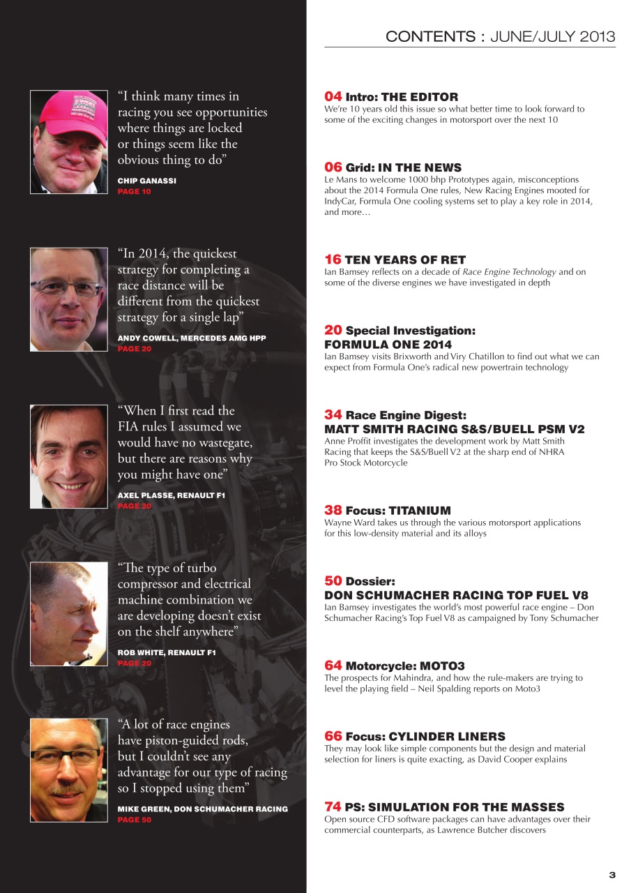 Race Engine Technology Preview Pages