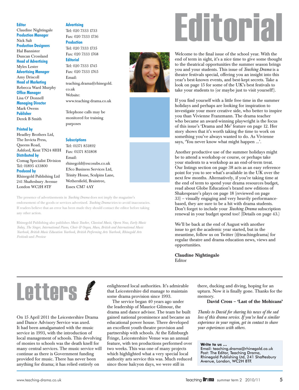 Drama and Theatre Preview Pages