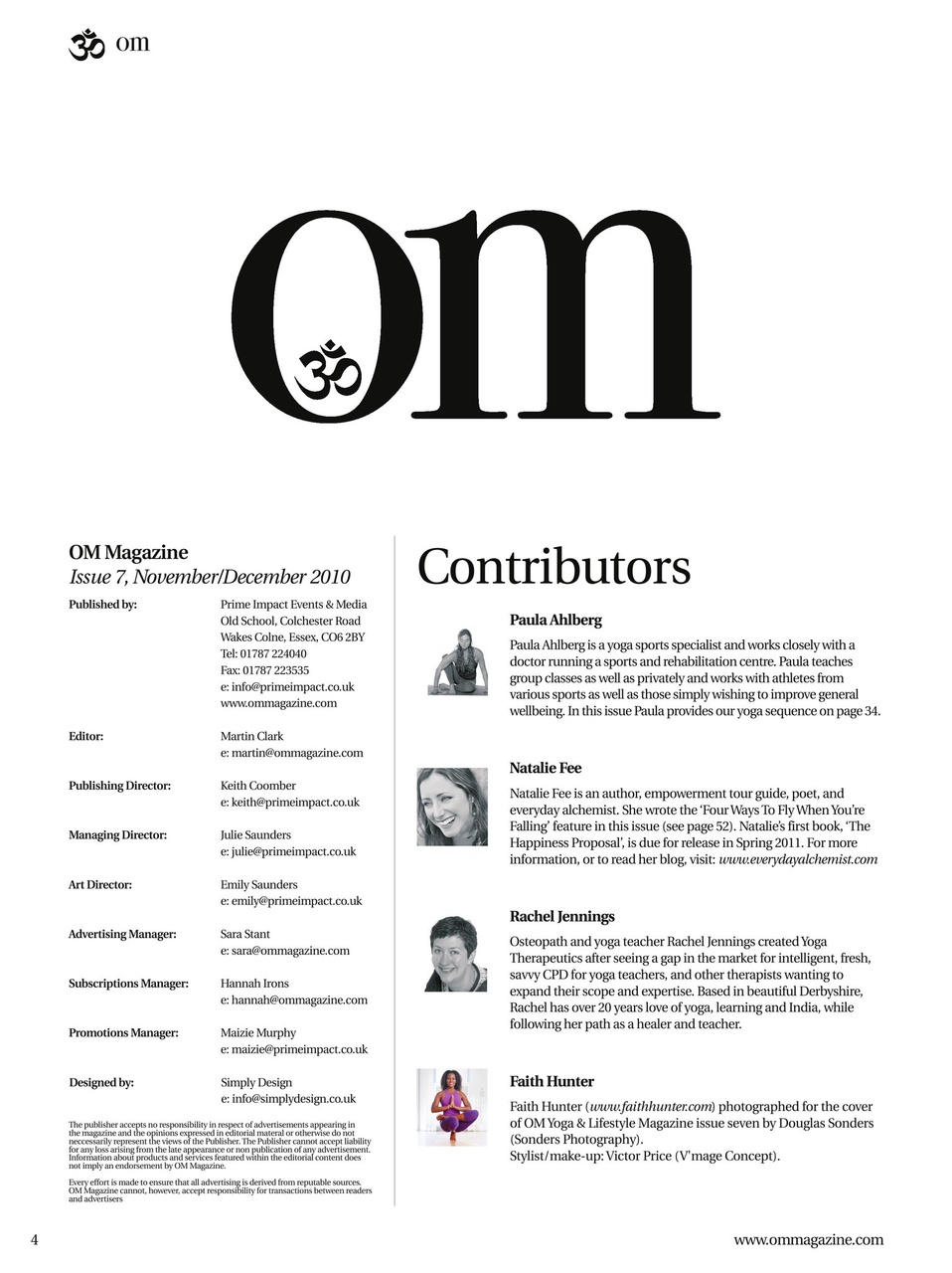 OM Yoga Magazine Preview Pages