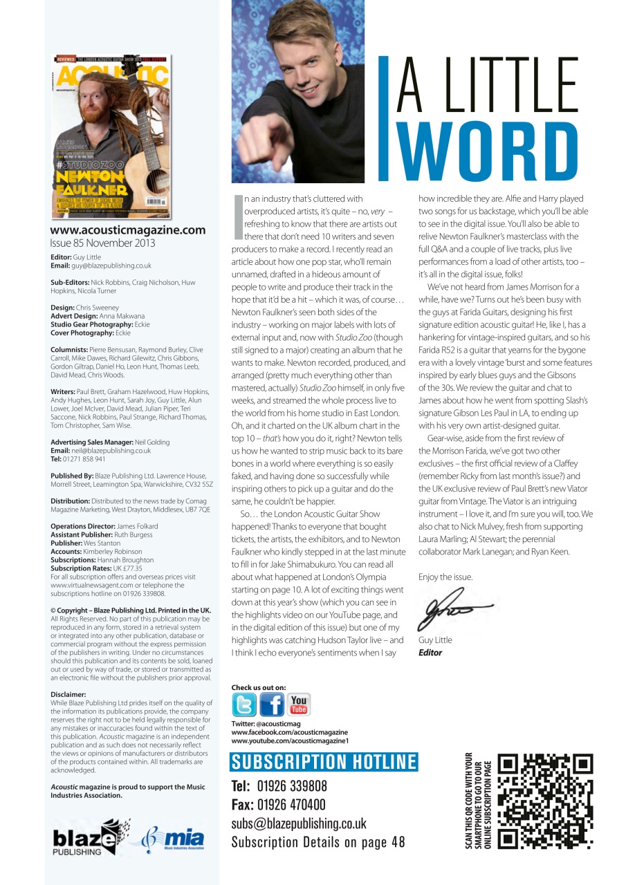 Acoustic Preview Pages