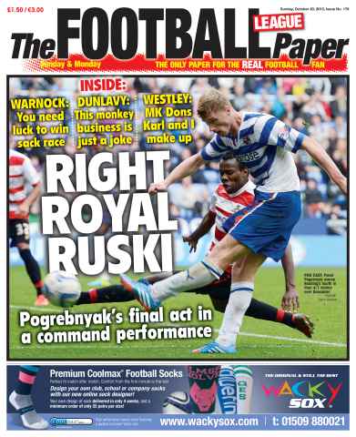 The Football League Paper issue Sunday 20th October 2013