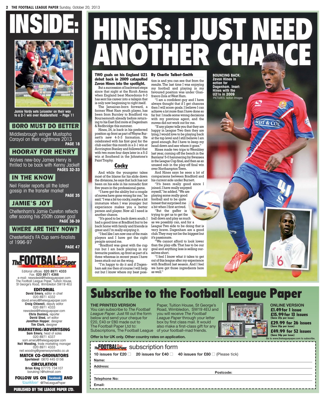 The Football League Paper Preview Pages