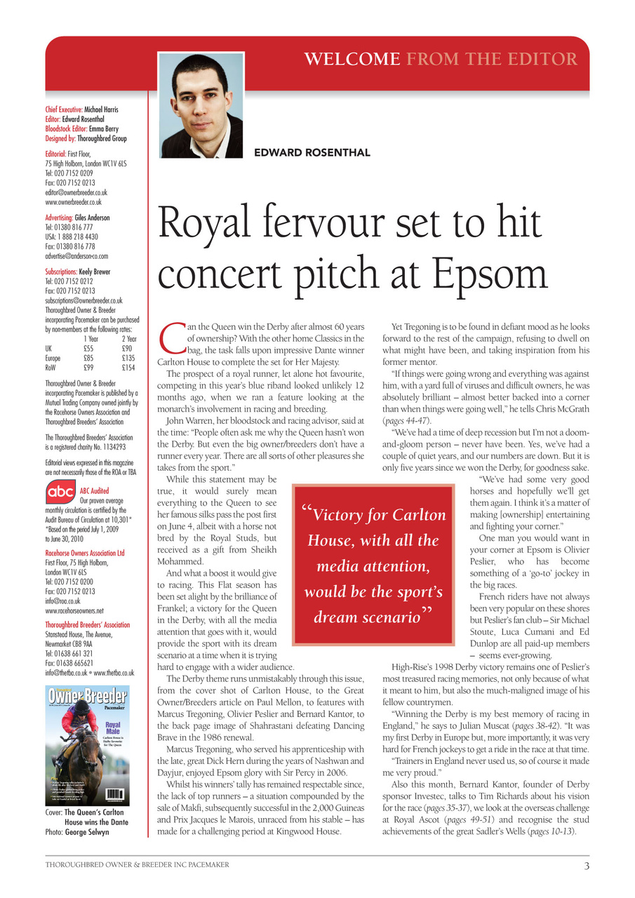 The Owner Breeder Preview Pages