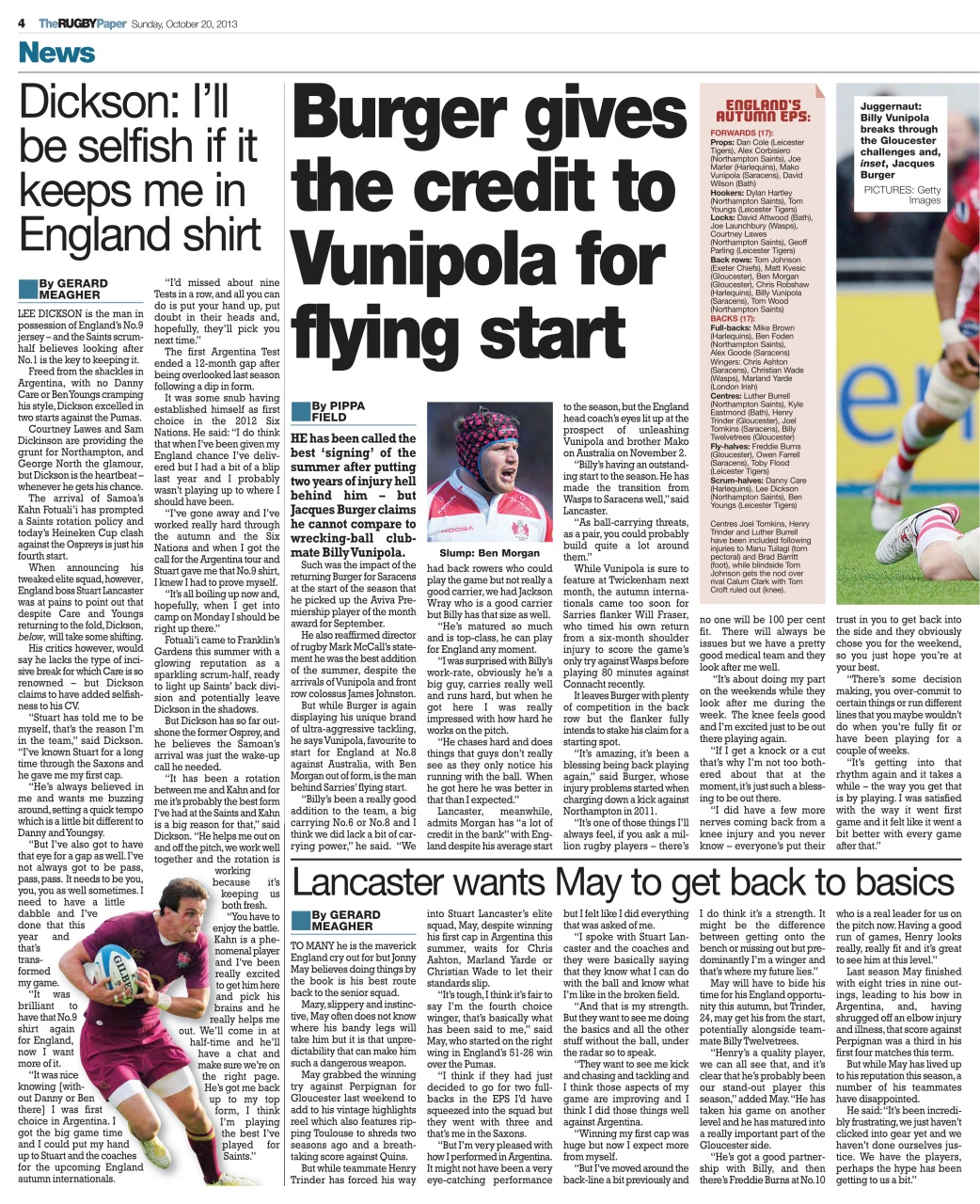 The Rugby Paper Preview Pages