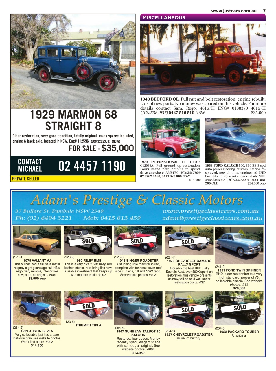 JUST CARS Preview Pages