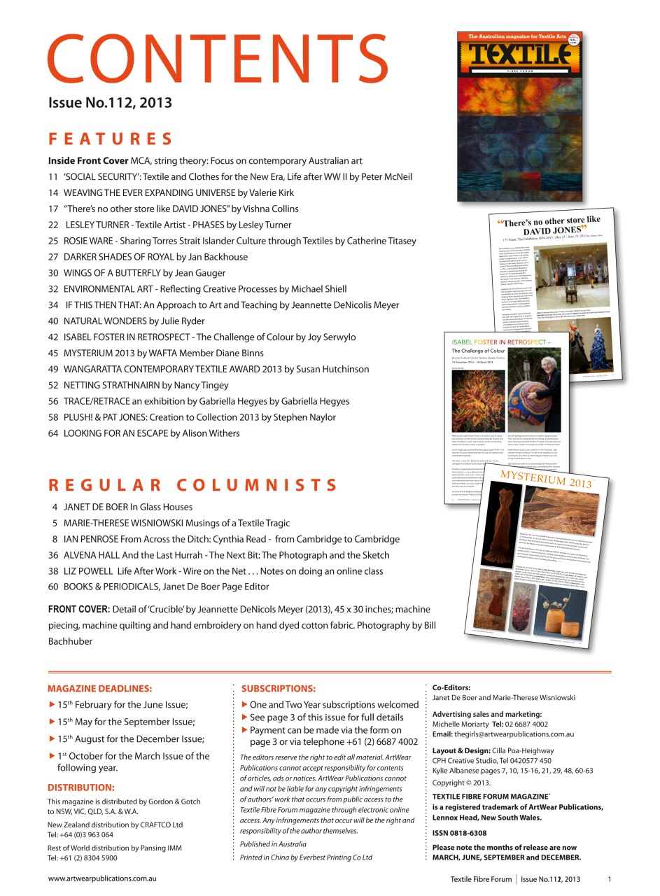 Textile Fibre Forum Preview Pages