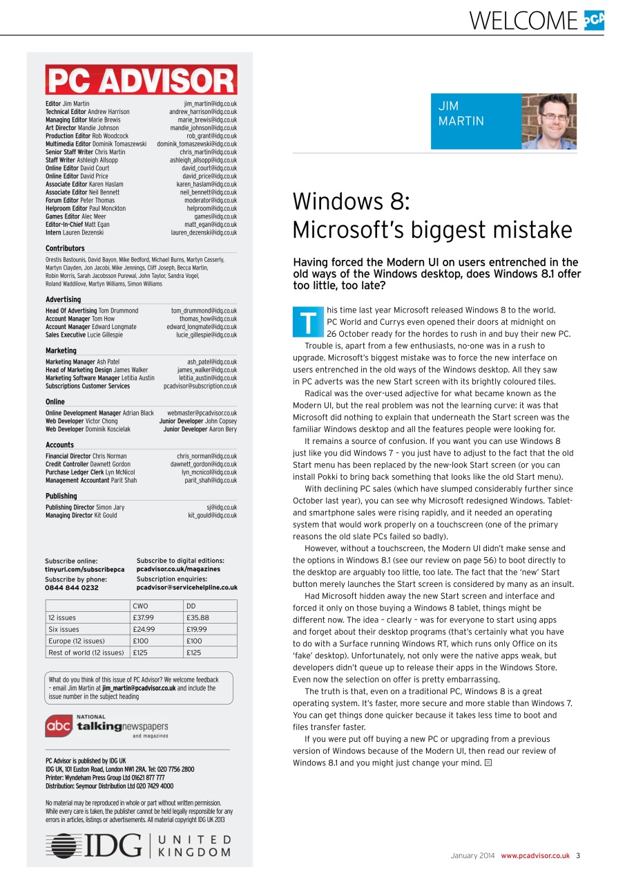 Tech Advisor Preview Pages