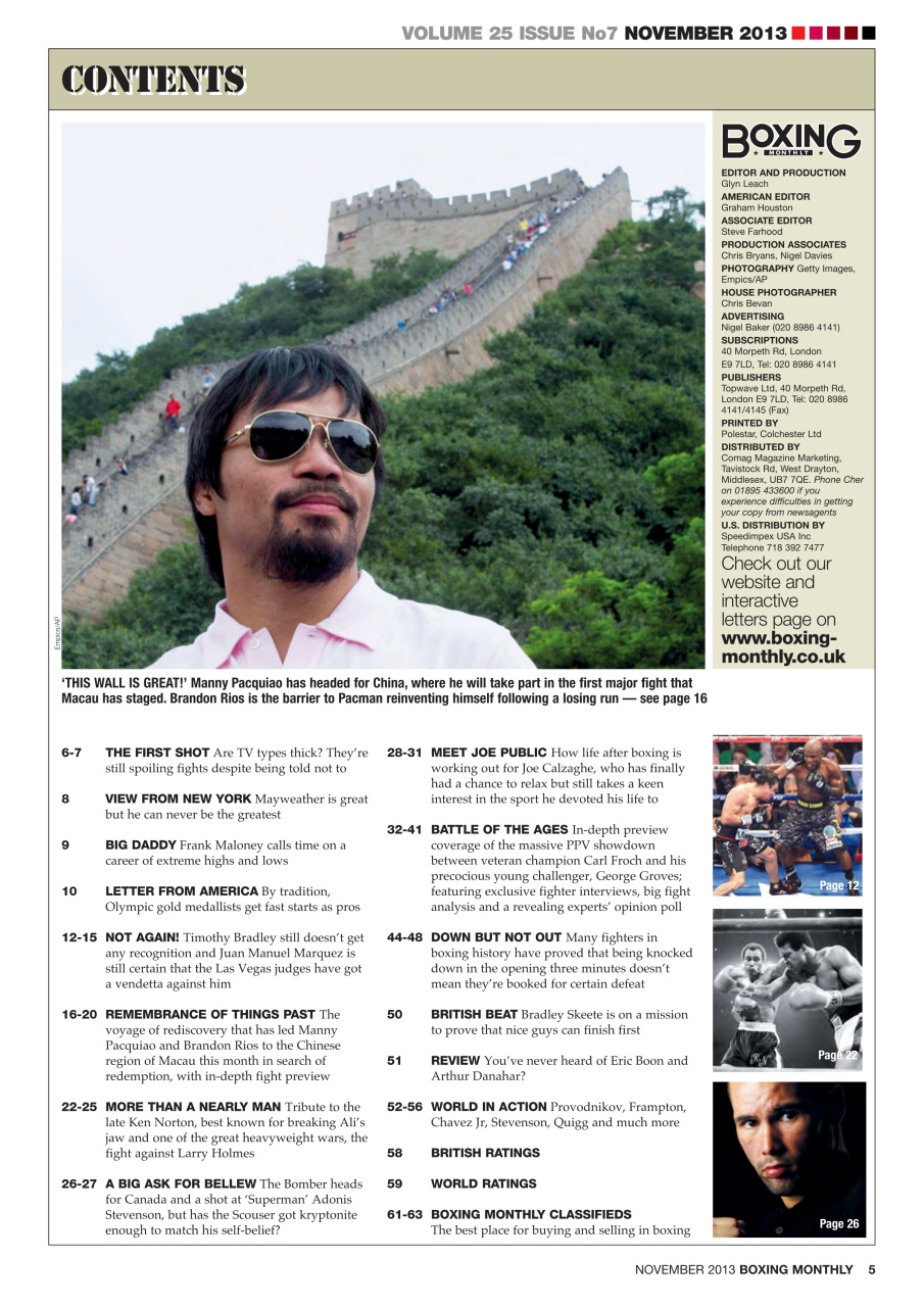 Boxing Monthly Preview Pages