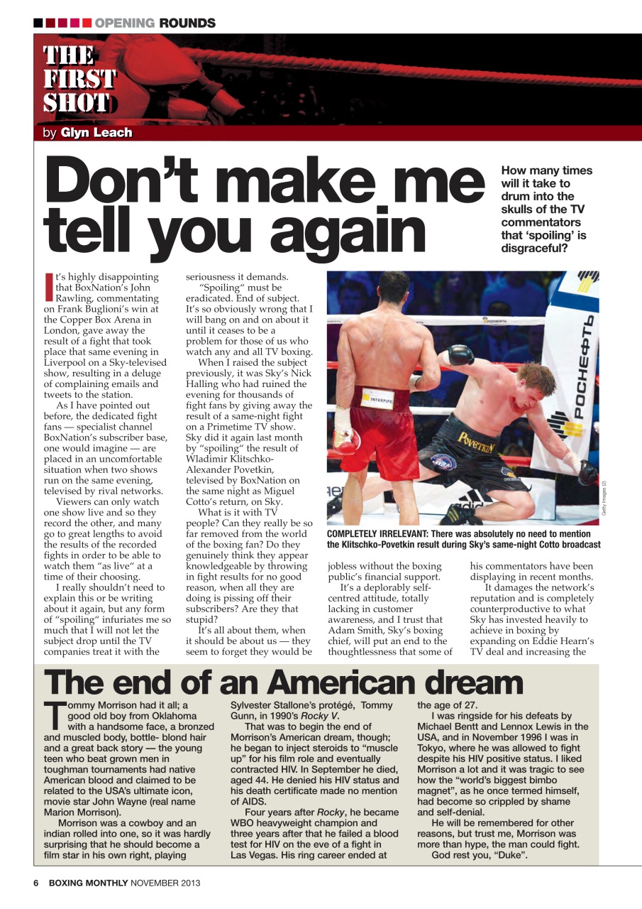 Boxing Monthly Preview Pages