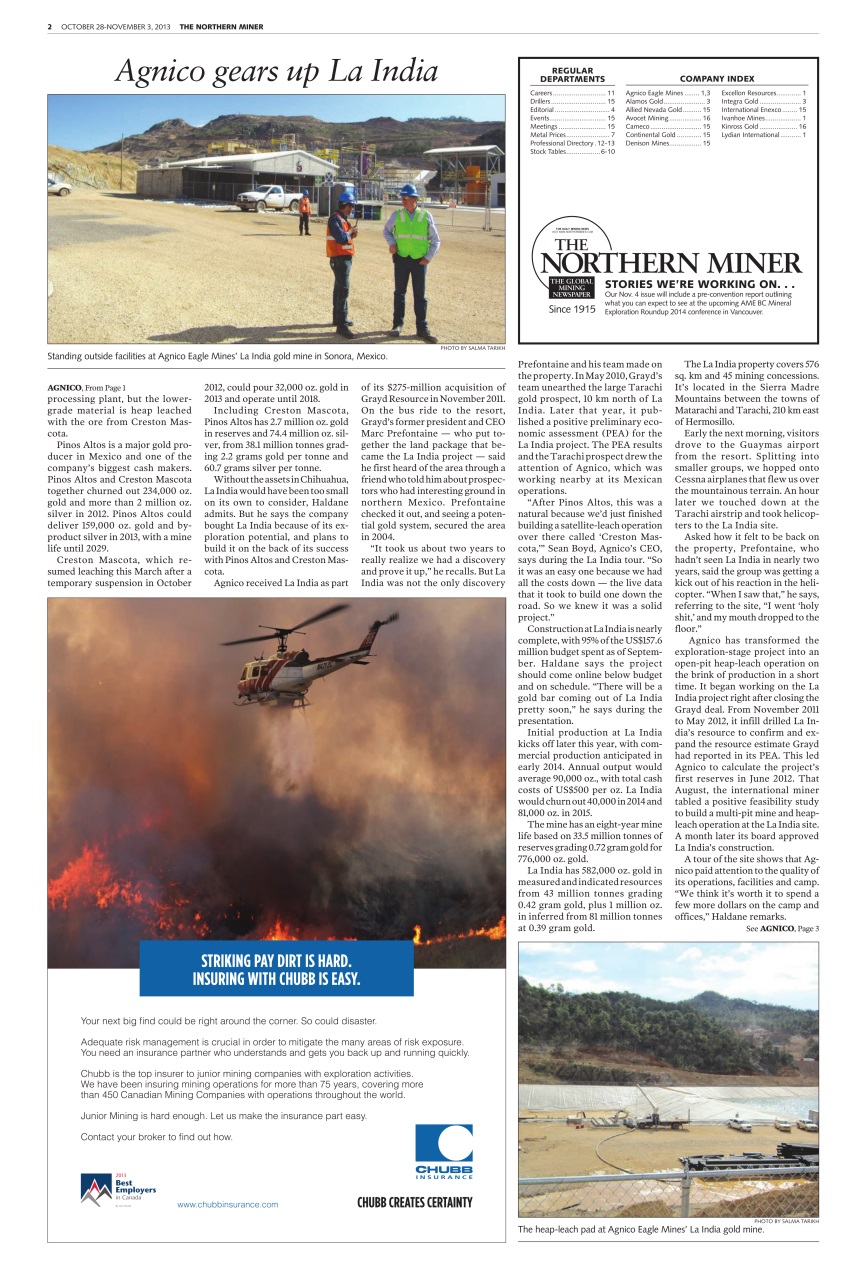 The Northern Miner Preview Pages