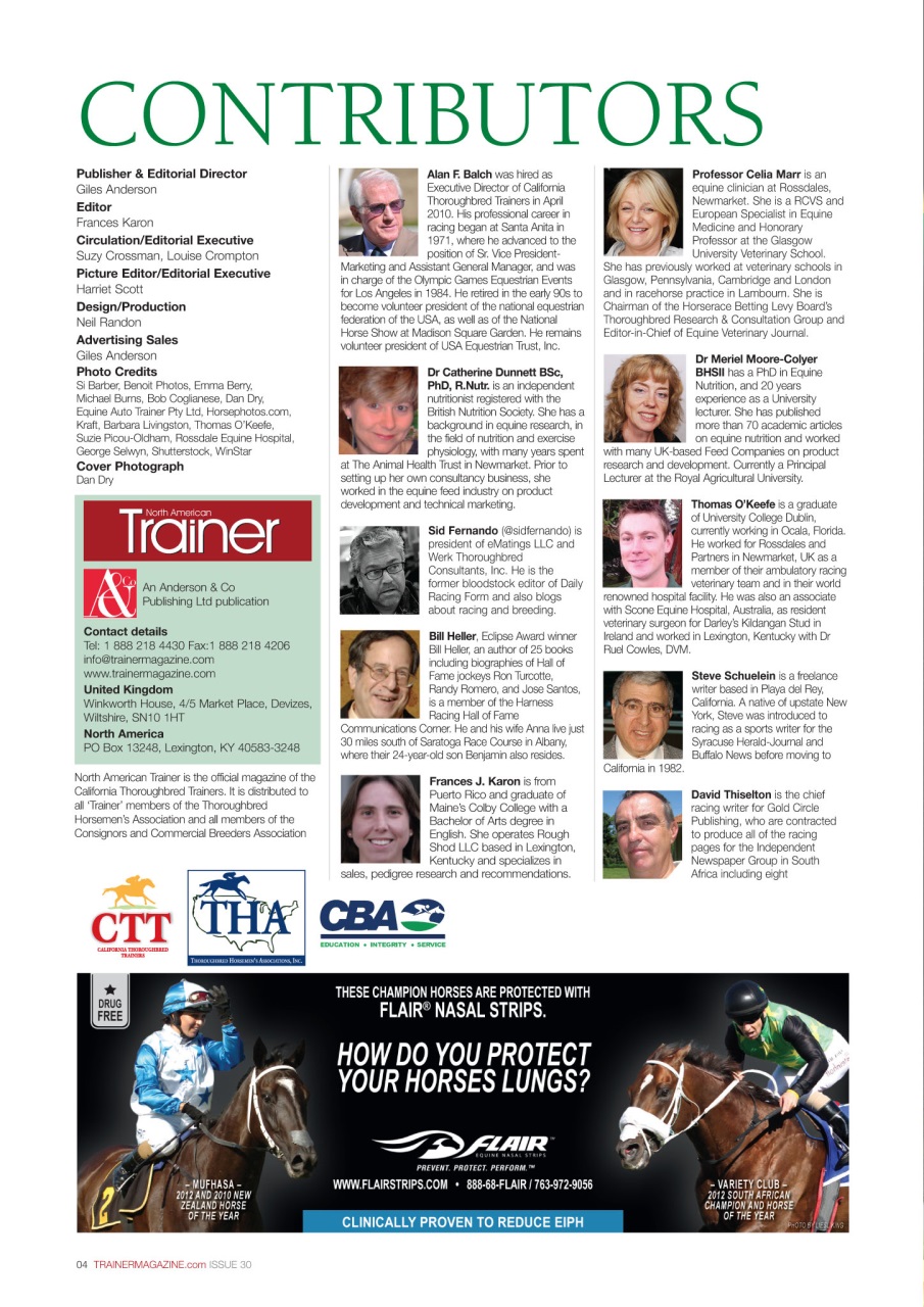 North American Trainer Magazine - horse racing Preview Pages