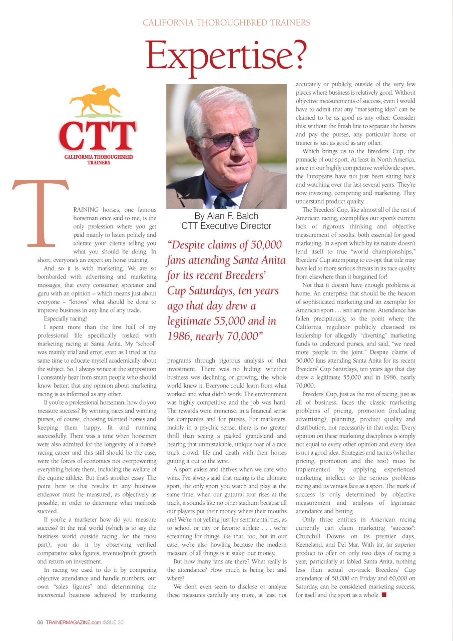 North American Trainer Magazine - horse racing Preview Pages