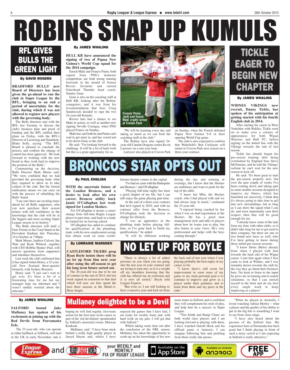 League Express Preview Pages