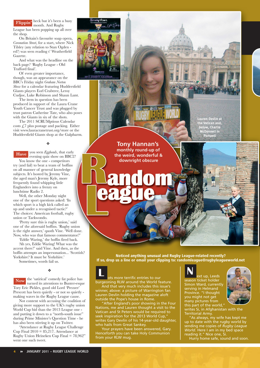 Rugby League World Preview Pages