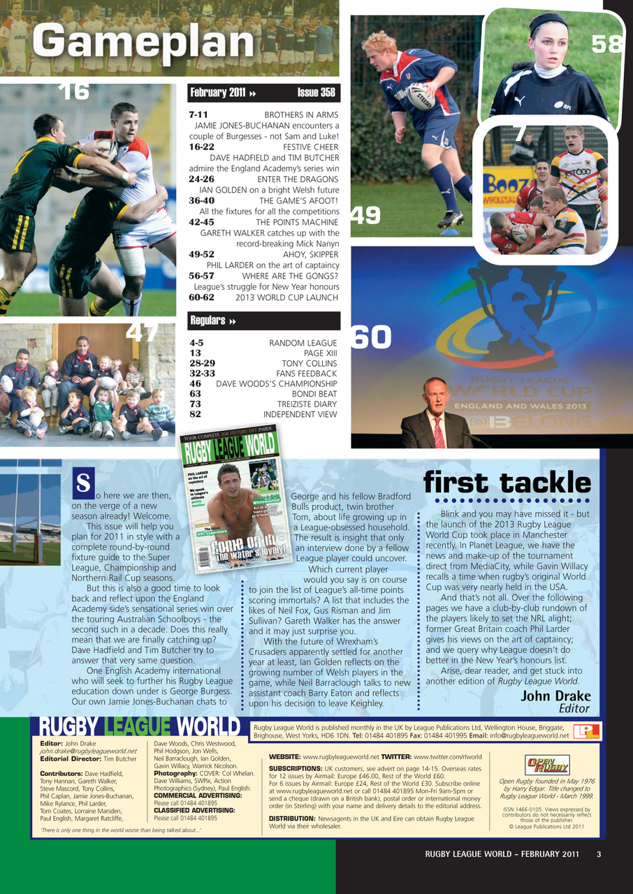 Rugby League World Preview Pages