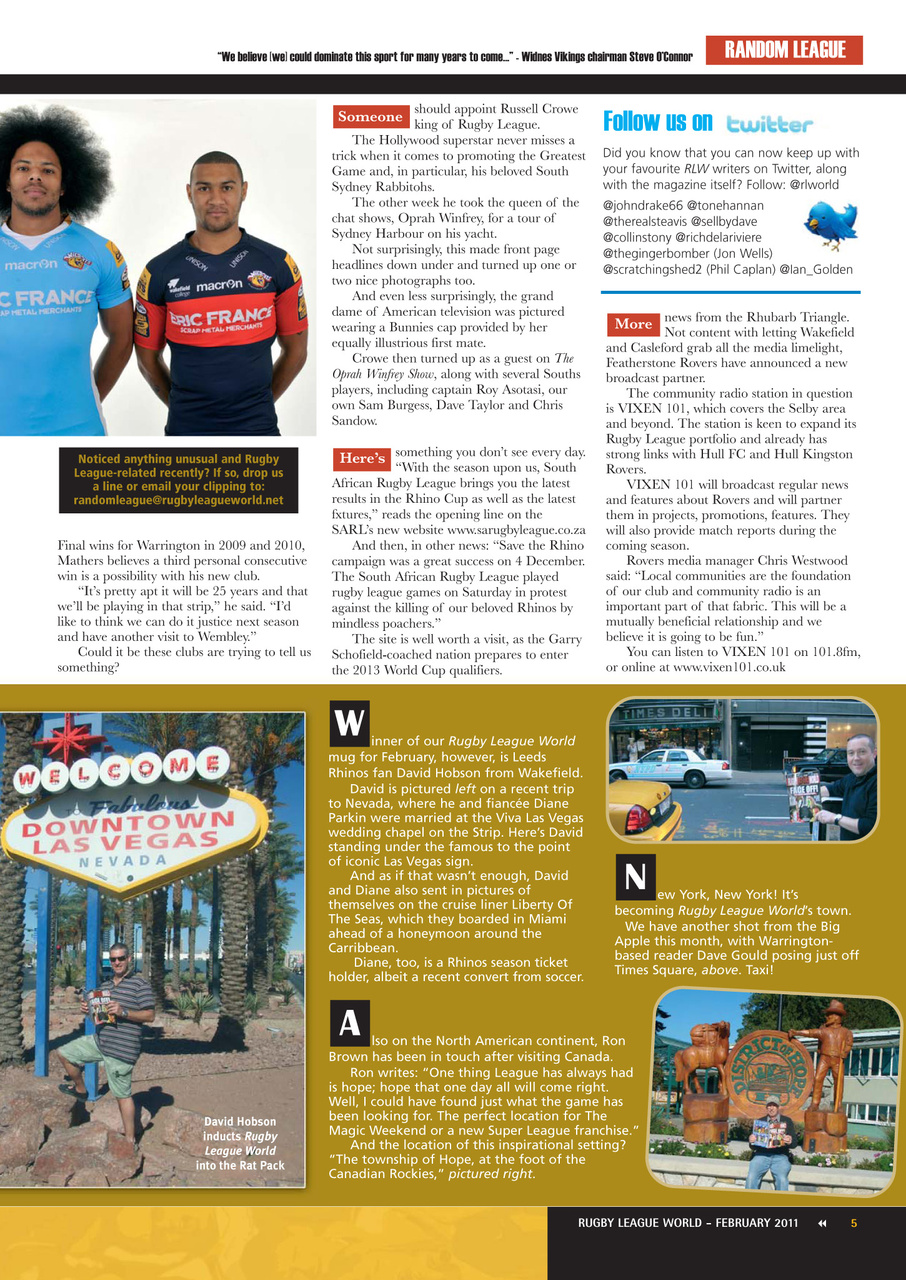 Rugby League World Preview Pages