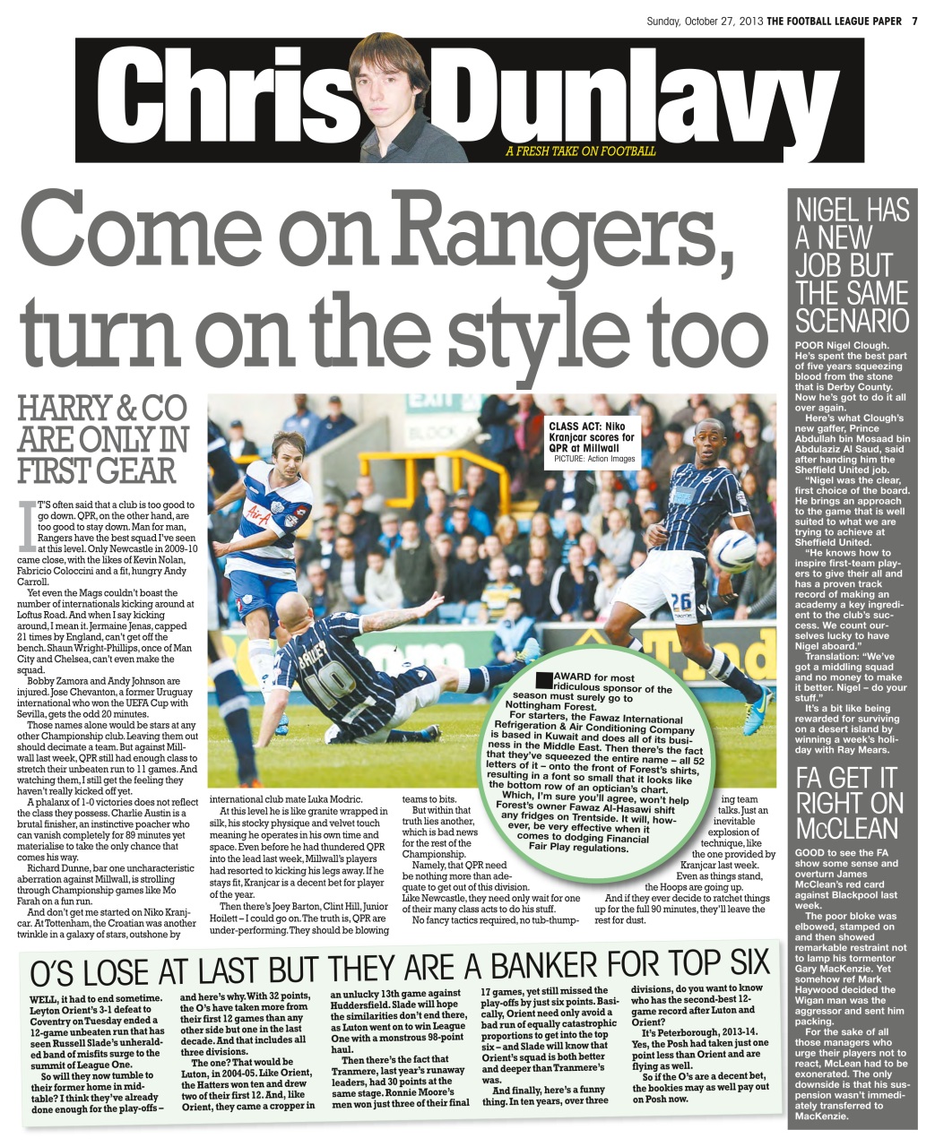 The Football League Paper Preview Pages