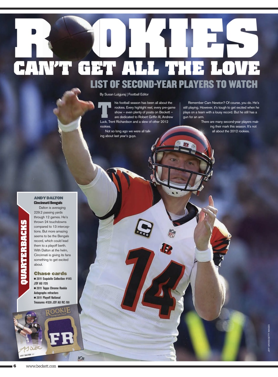 Beckett Football Magazine Preview Pages