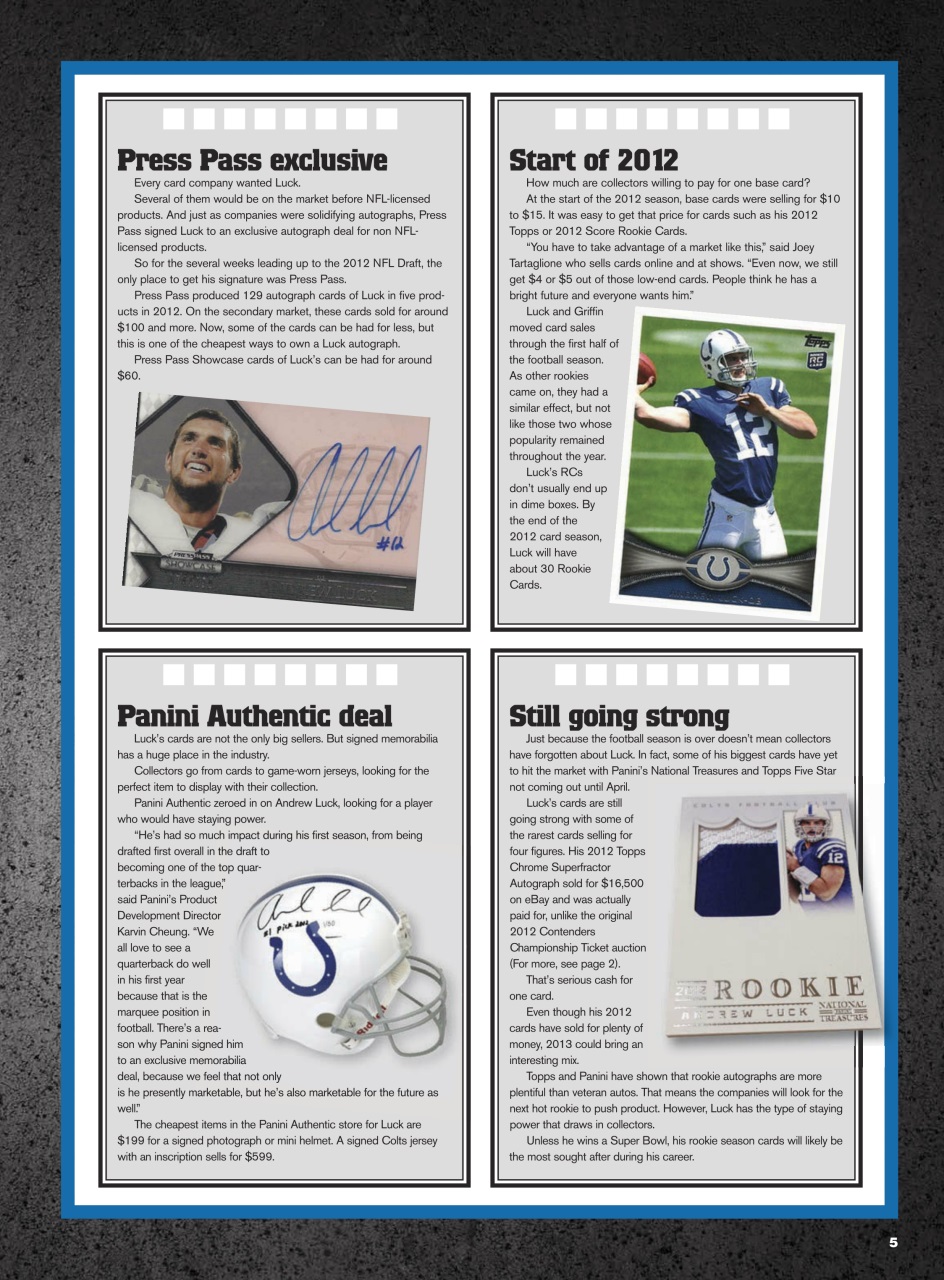 Beckett Football Magazine Preview Pages
