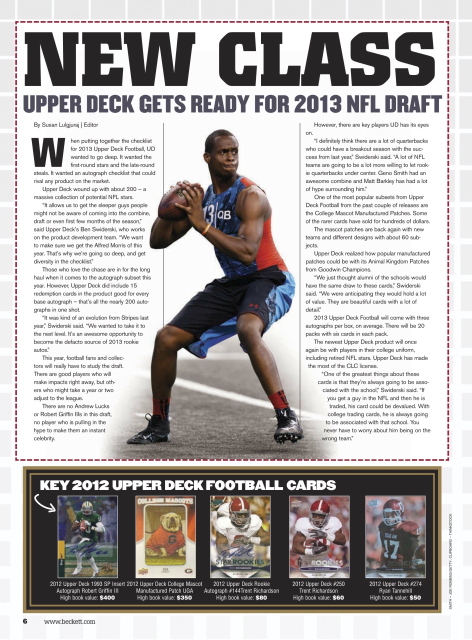 Beckett Football Magazine Preview Pages