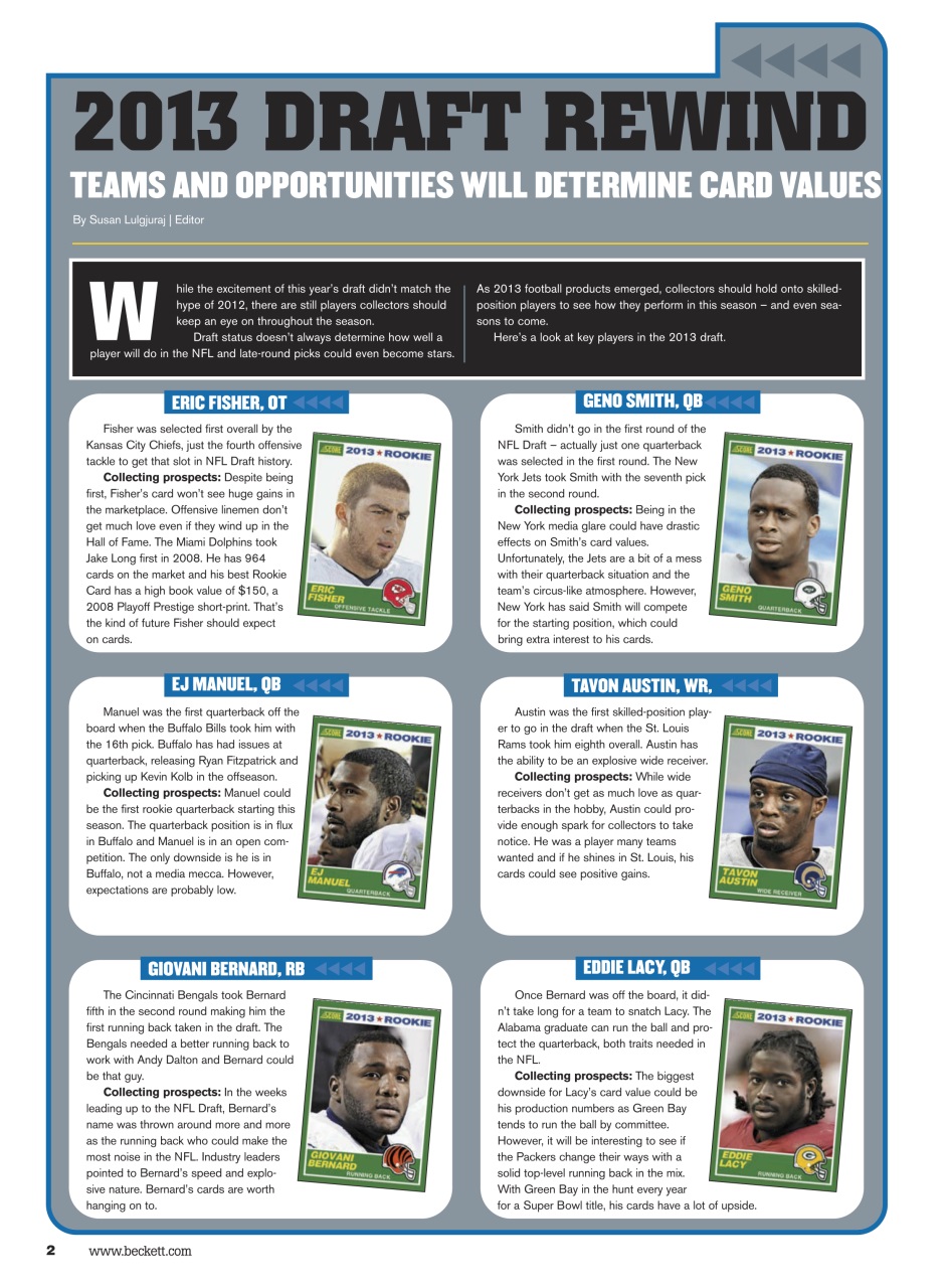 Beckett Football Magazine Preview Pages