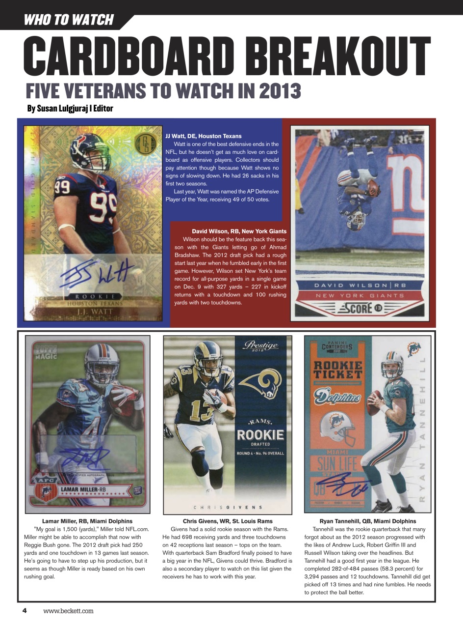 Beckett Football Magazine Preview Pages