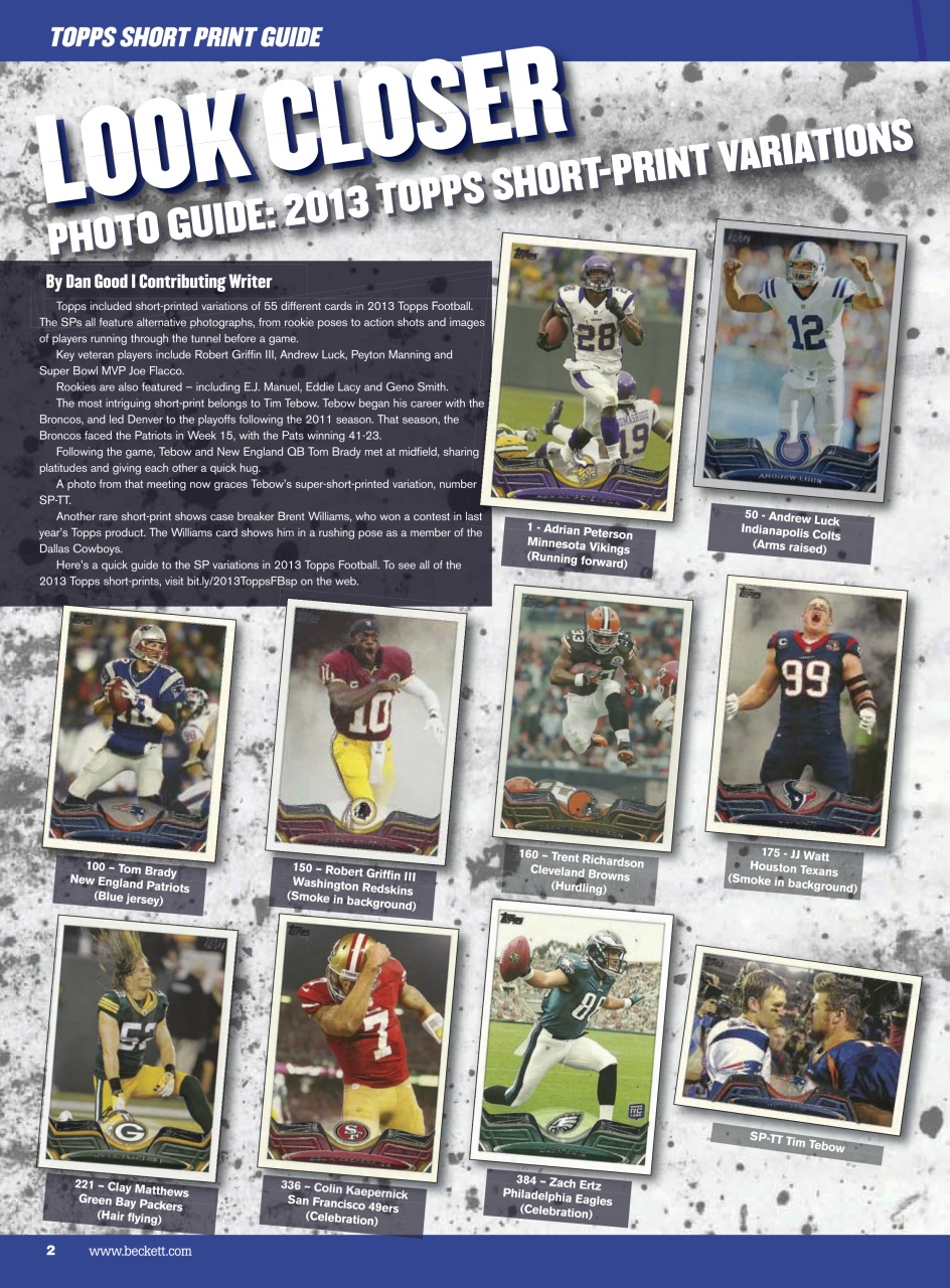 Beckett Football Magazine Preview Pages
