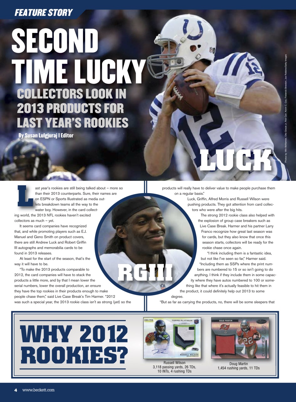 Beckett Football Magazine Preview Pages