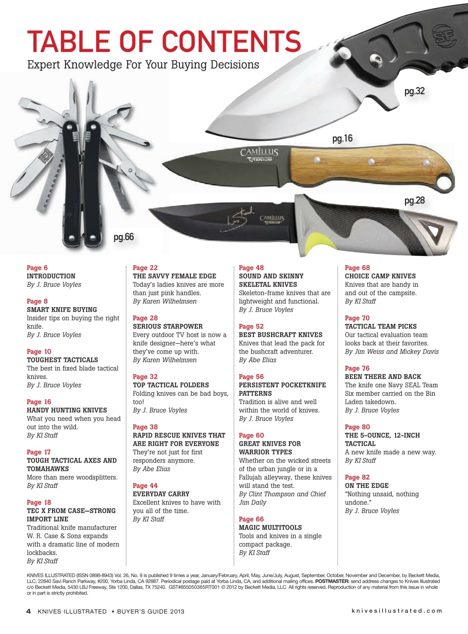 Knives Illustrated Preview Pages