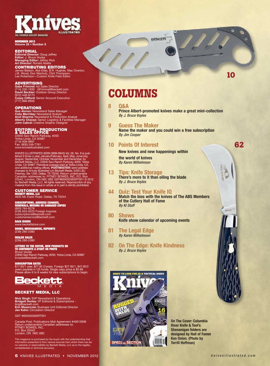 Knives Illustrated Preview Pages