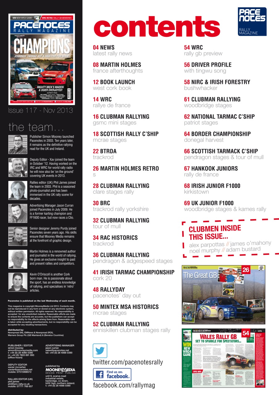 Pacenotes Rally magazine Preview Pages