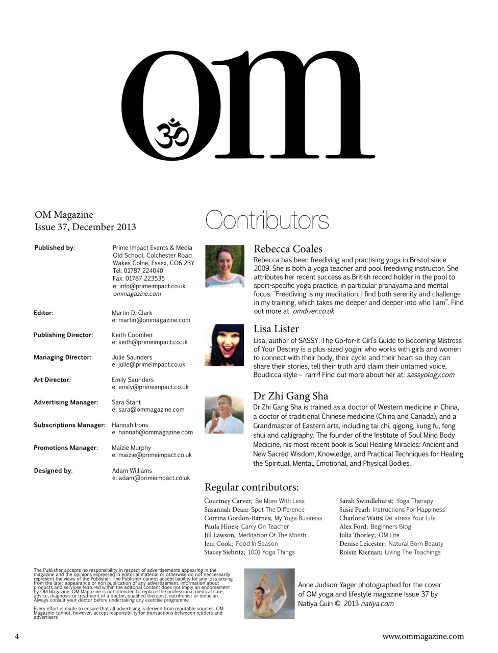 OM Yoga Magazine Preview Pages