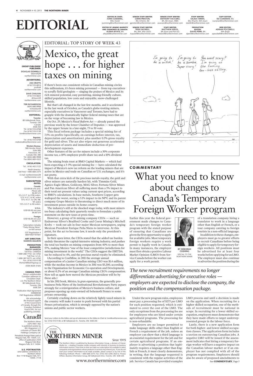 The Northern Miner Preview Pages