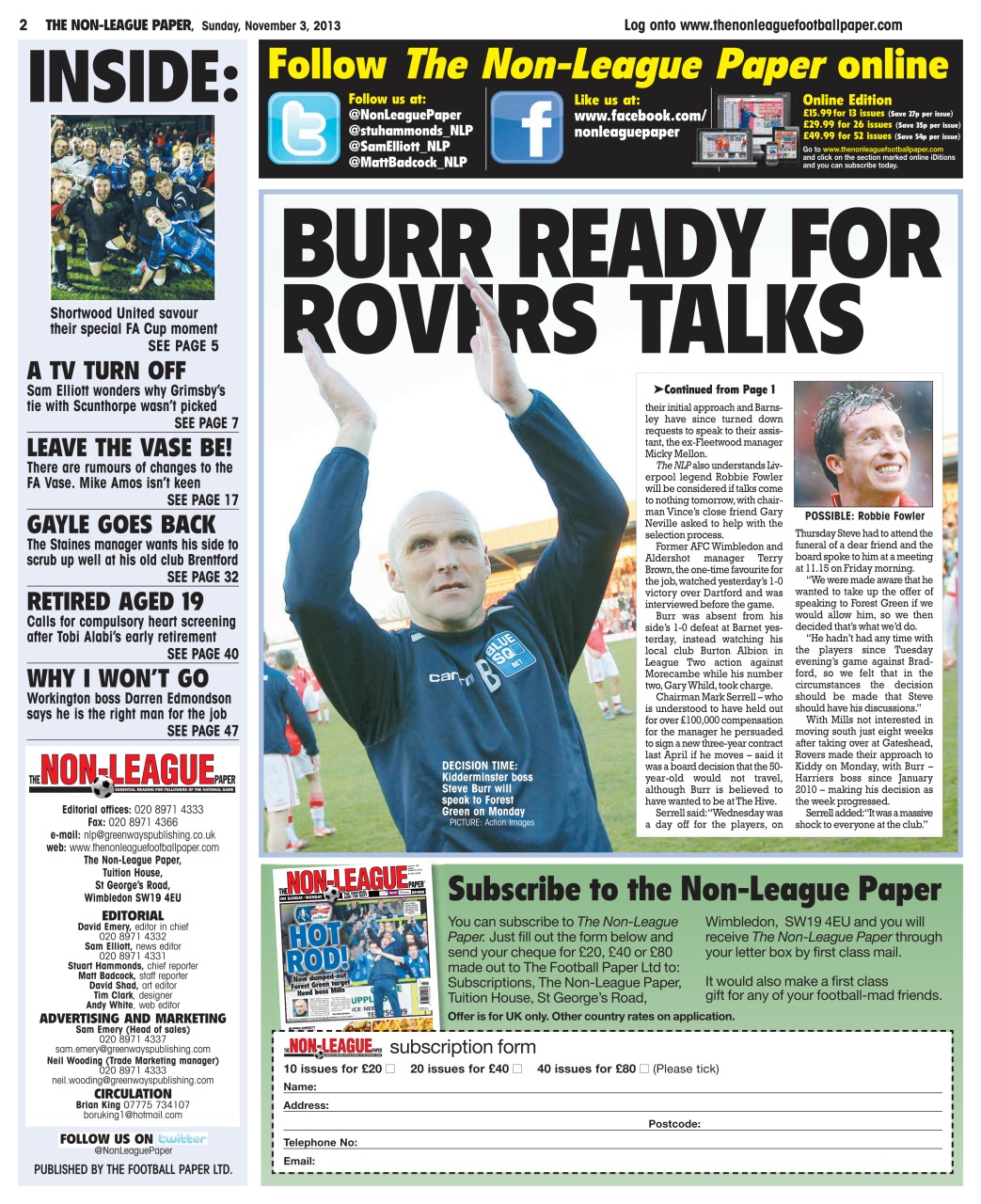 The Non-League Football Paper Preview Pages