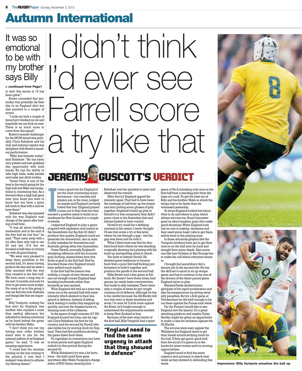 The Rugby Paper Preview Pages